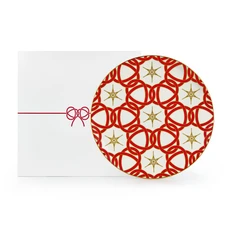 Блюдо Farforite «Гордиев узел» 27 см в подарочной коробке, белое / красное фото