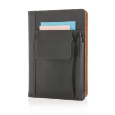 Блокнот для записей XD Collection с отделением для телефона, ручки и внешнего аккумулятора, А5, черный фото