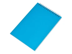 Блокнот на пружине в пластиковой обложке А5, синий фото