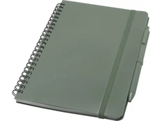 Блокнот на спирали с шариковой ручкой Thalaasa А5, зеленый фото