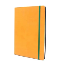 Блокнот с резинкой BiColor А5, линейка / клетка, желтый / зеленый фото