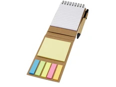Блокнот со стикерами и шариковой ручкой Flipper, бежевый фото