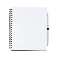 Блокнот Stamina Leynax с ручкой из переработанного картона, белый фото