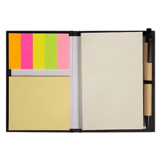 Блокнот Stick And Go А6 с ручкой и набором стикеров, черный фото