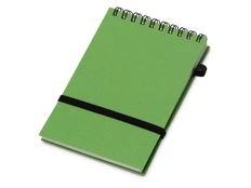 Блокнот в линейку с обложкой из пшеницы и пластика Toledo S, зеленый фото