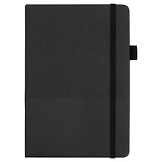 Блокнот в твердой обложке c резинкой и петлей для ручки в линейку Clicra Burnie А5, черный фото