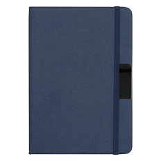 Блокнот в твердой тканевой обложке c резинкой в линейку Clicra Hobard, А5, синий фото
