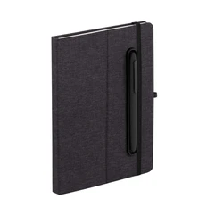 Блокнот Wownote Magnet с ручкой Vega на магните и с подставкой под смартфон, черный фото