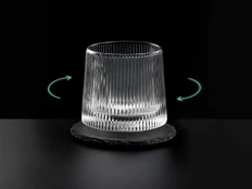 Бокал вращающийся для виски на сланцевом костере Ventura, прозрачный фото