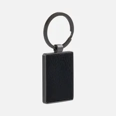 Брелок Gun Metal Leather Rectangle, темно-серый / черный фото