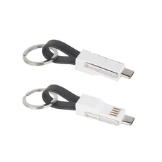 Брелок кабель 3 в 1: micro USB/ Lighting/ Type С, Chili, белый фото