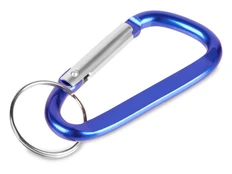 Брелок-карабин из переработанного алюминия Alumina, синий фото