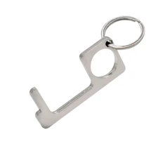 Брелок металлический Stop Bacteria, серебристый фото