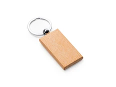 Брелок прямоугольный из натурального дерева Sila, бежевый фото