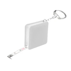 Брелок - рулетка квадратный, пластик, белый фото