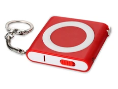 Брелок - рулетка с фонариком, темно-красный фото