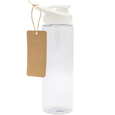 Бутылка для воды пластиковая Ronny To Go с биркой, 700 мл, белая фото