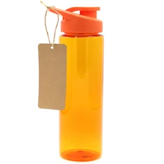Бутылка для воды пластиковая Ronny To Go с биркой, 700 мл, оранжевая фото