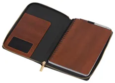 Бизнес-блокнот на молнии с RFID защитой и ручкой Fabrizio А5, коричневый фото