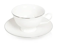 Чайная пара Preston, белая / серебристая фото