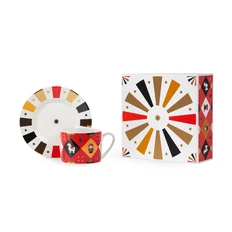 Чайная пара «Щелкунчик» 250 мл в подарочной коробке, белая / красная / золотая фото