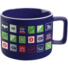 Чашка Industry, финансы, синяя фото