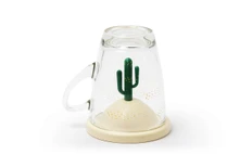 Чашка Qualy «Лето», прозрачная / зеленая фото