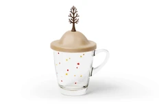 Чашка Qualy «Осень», прозрачная / коричневая фото