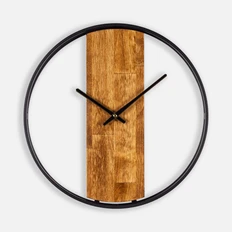 Часы настенные Woodix, черные / коричневые фото