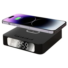 Часы с беспроводной зарядкой Raven, черные фото