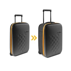 Чемодан складной Rollink Earth, 55x40x20 см, 2 колеса, черный / оранжевый фото