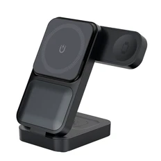 Док-станция беспроводная Pero WB01 Ultimate MagSafe 3 в 1, черная фото