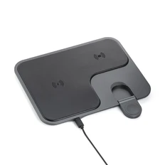Док-станция для беспроводной зарядки 3 в 1, черная / темно-серая фото