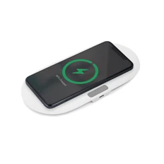 Док-станция для беспроводной зарядки двух устройств ультратонкая, белая фото