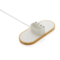 Зарядная станция с органайзером из переработанного пластика XD Xclusive Ontario 2 в 1, 10 Вт, белая фото