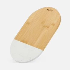 Доска разделочная Linea Bamboo, овальная, бежевая фото