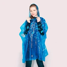 Дождевик в круглом футляре с карабином Promo, синий фото