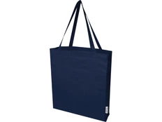 Эко-сумка с ластовицей из переработанного хлопка Madras, темно-синяя фото