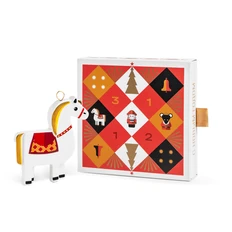 Елочная игрушка Farforite «Лошадка / Щелкунчик» в подарочном пенале, красная / золотая фото