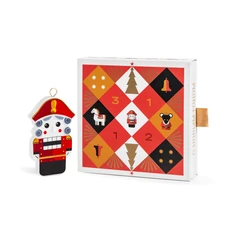 Елочная игрушка Farforite «Щелкунчик» в подарочном пенале, красная / черная / золотая фото