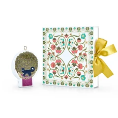 Елочная игрушка Farforite «Дуб / Из сказки в сказку» в подарочной коробке, белая / золотая / зеленая фото