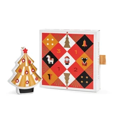 Елочная игрушка Farforite «Елочка / Щелкунчик» в подарочном пенале, золотая / красная фото