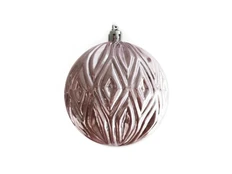 Елочный шар «Рельеф», пыльно-розовый фото