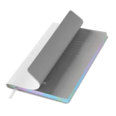 Ежедневник недатированный в гибкой обложке Portobello Galaxy А5, срез голограф. фольга, белый фото