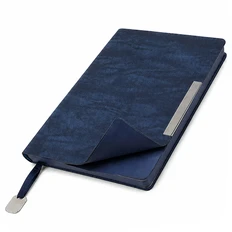 Ежедневник недатированный в мягком переплете La Fodera A5, темно-синий фото