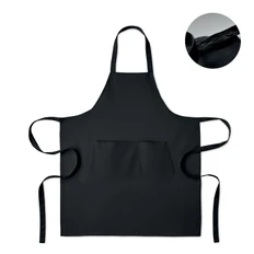 Фартук из органического хлопка, 240 г/м2, черный фото