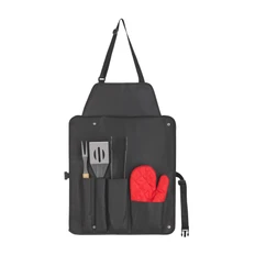 Фартук с приборами для барбекю Шеф-повар, черный фото