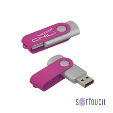 Флеш-карта Vostok 16Gb, покрытие soft touch, розовый фото