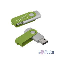 Флеш-карта Vostok 16Gb, покрытие soft touch, салатовый фото