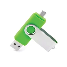 Флешка адаптер пластиковая 32 Гб OTG Дабл Твист, зеленая фото